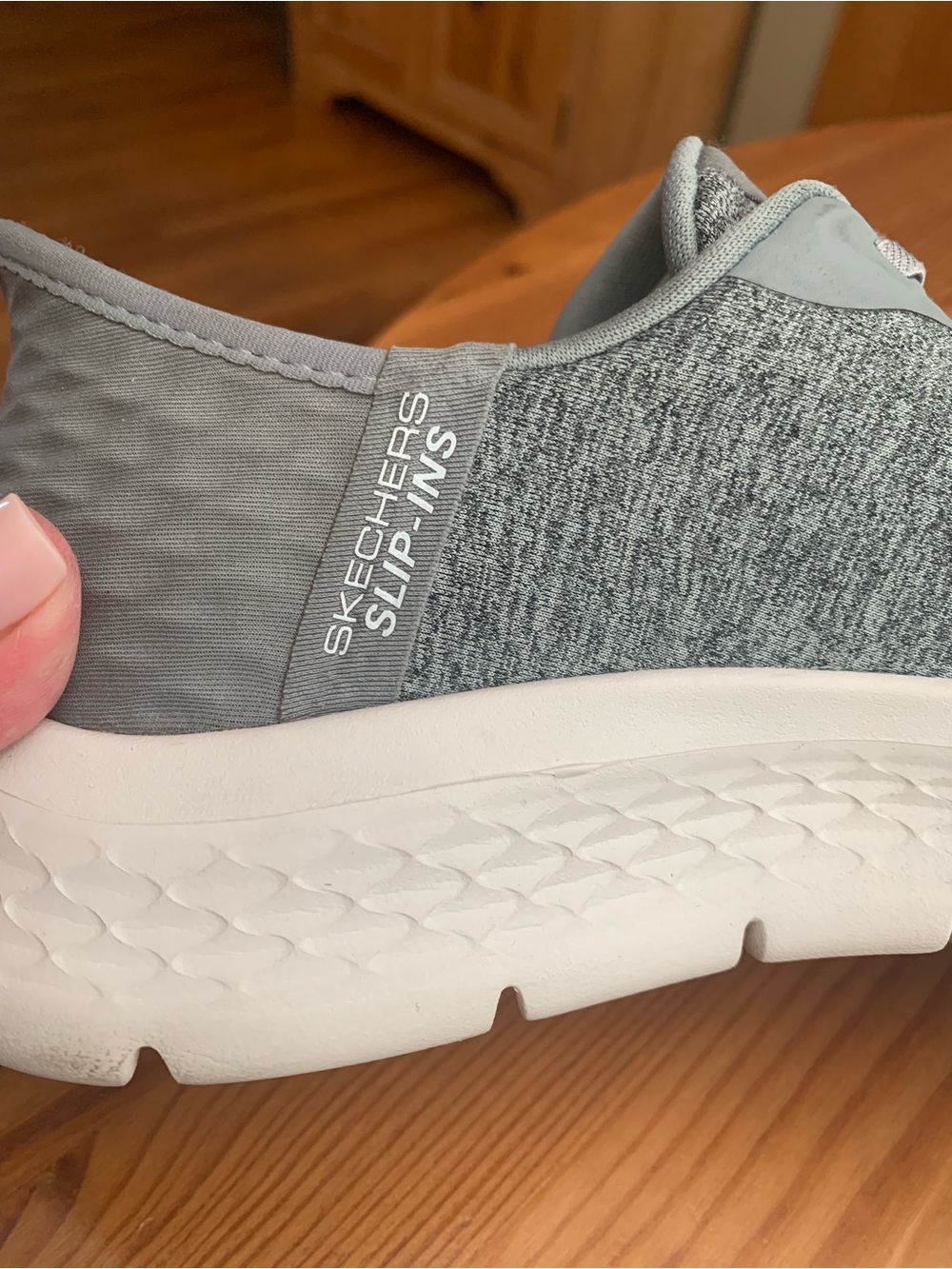 Skechers GOwalk Women's Light Gray Knit Slip-On Hands Free Walking Sneakers - Picture 4 of 10